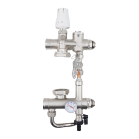 Насосно-смесительный узел ROMMER RDG-0120-008100 проходной с термоголовкой и перепускным клапаном, без насоса