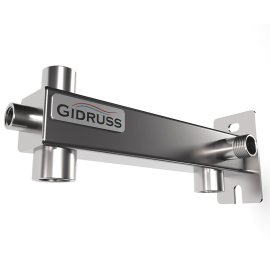 Основание консоли GIDRUSS BKSS-24D.BASIS для ГВС (бак до 24 л снизу, группа безопасности, подключение для предохранительного клапана G(НР), для воздухоотводчика Rp(ВР), для манометра Rp ), BK 24D1B 00