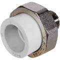 Муфта комбинированная Pro Aqua d=25-1/2 PP-R разъемная (американка) НР Белая