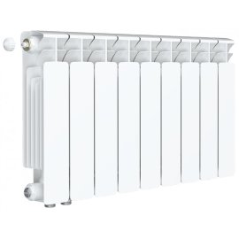 Радиатор биметаллический RIFAR BASE VENTIL 350 BVL 9 секций нижнее левое подключение (белый RAL 9016), 1RB35.VL-9