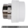 Муфта комбинированная Pro Aqua d= 90-3 PP-R под ключ НР Белая
