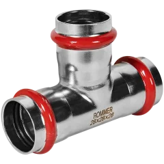 Тройник ROMMER равнопроходной ВПр 28 из нержавеющей стали прессовой