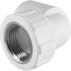 Угольник Политэк 32x1 с внутренней резьбой для полипропиленовых труб под сварку (цвет белый)