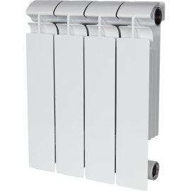 Радиатор биметаллический STOUT ALPHA 350 4 секций боковое подключение (белый RAL 9016), SRB-2310-035004