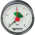 Манометр аксиальный WATTS 63 мм 1/4 давление 4 бар