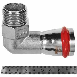 Угольник-Переходник ROMMER ВПр-НР, 35х1, из нержавеющей стали прессовой, RSS-1010-000351