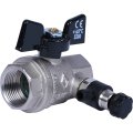 Кран шаровой BUGATTI Oregon с дренажем и воздухоотводчиком, (ручка бабочка) внут-внут резьба 3/4