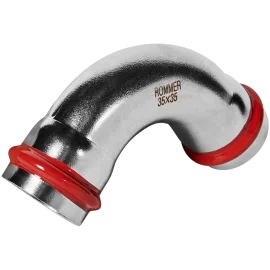 Угольник ROMMER 90° ВПр-ВПр 35 из нержавеющей стали прессовой