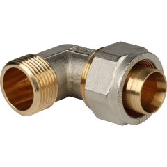 Угольник-переходник STOUT с наружной резьбой 1 x32 для металлопластиковых труб винтовой, SFS-0006-000132