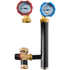 Насосная группа ROMMER с термостатическим смесительным клапаном (20-40°С) 1  без насоса RDG-0002-012501
