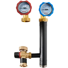 Насосная группа ROMMER с термостатическим смесительным клапаном (20-40°С) 1  без насоса RDG-0002-012501
