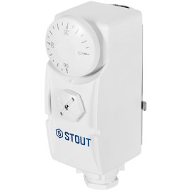 Термостат накладной механический STOUT с пружинным фиксатором 0-90°С, STE-1007-200090