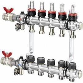 Группа коллекторная Oventrop Multidis SF 8 со встроенными ротаметрами на 8 контуров, 1404358