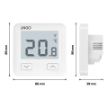 Терморегулятор ENGO Controls E10-W WI-FI, с подключением датчика пола, встраиваемый, белый