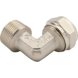 Угольник TIEMME с наружной резьбой (20х2.0х3/4) для металлопластиковых труб винтовой, 1600028