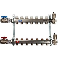 Коллектор из нержавеющей стали в сборе без расходомеров STOUT 7 выходов