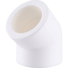 Угольник 45* Kalde d=32 для полипропиленовых труб под сварку (цвет белый), 3212-elb-320045