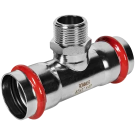 Тройник-переходник-НР ROMMER 42х1 из нержавеющей стали прессовой