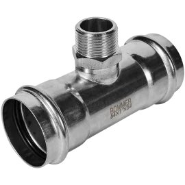 Тройник-переходник-НР ROMMER 54х1 из нержавеющей стали прессовой