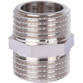 Ниппель HH TIEMME никелированный 1/2х1/2 для стальных труб резьбовой, 1500036