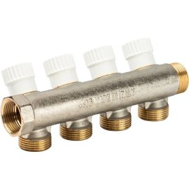 4-х ходовой коллектор LUXOR CP 454 (G3/4xG3/4 EK) с перекрывающими кранами для медной и пластиковой трубы