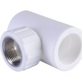 Тройник Политэк 32х3/4 с внутренней резьбой для полипропиленовых труб под сварку (цвет белый), 9500003234