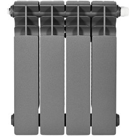 Радиатор биметаллический нижнее правое подключение STOUT TITAN VENTIL 350 4 секции (графит RAL 7024), SRB-3320-035004 7024