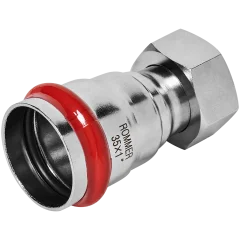 Переходник ROMMER с накидной гайкой-ВР 35х1 из нержавеющей стали прессовой