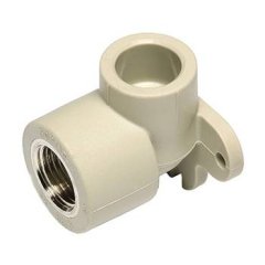 Колено Ekoplastik ППР с внутр. металл. резьбой и настен. крепл. 16х1/2x90°