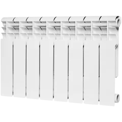 Радиатор биметаллический ROMMER Profi BM 350 8 секций боковое подключение (BI350-80-80-130) (RAL9016)