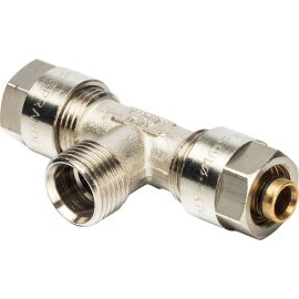 Тройник с нар.резьбой Prandelli Multyrama (16х2,0х1/2) для металлопластиковых труб винтовой, 103.07.51.6