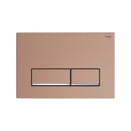 Панель смыва РЕХАУ NOVA LONG 002 с прямоугольными клавишами, пластик, розовое золото, нижняя полоса клавиш хром, глянцевый, 19102561001