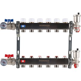 Коллектор из нержавеющей стали в сборе без расходомеров ROMMER 6 выходов, RMS-3210-000006