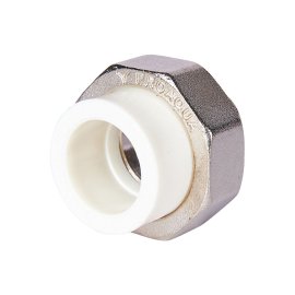 Муфта комбинированная Pro Aqua d=25-3/4 PP-R разъемная (американка) УСИЛЕННАЯ ВР Белая, PA20014S