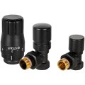 Комплект клапанов термостатических STOUT Design черный, угловой 1/2, SVTDK-0002-000015B