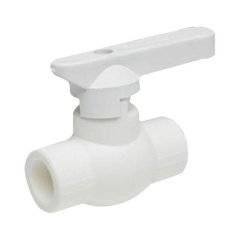 Мини-кран шаровой Kalde с белой ручкой для полипропиленовых труб d=25