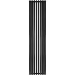 Стальной трубчатый радиатор STOUT TUBE ROUND 8 секций боковое подключение R40 1-1750-8 RAL9005, STR40117508RAL9005