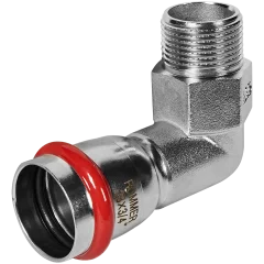 Угольник ROMMER-переходник-НР, 28х3/4, из нержавеющей стали прессовой