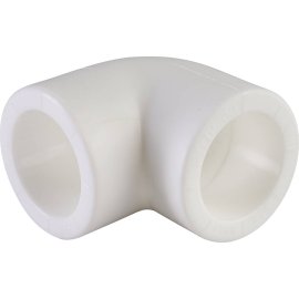 Угольник Политэк d=25 90* для полипропиленовых труб под сварку (цвет белый), 9000000325