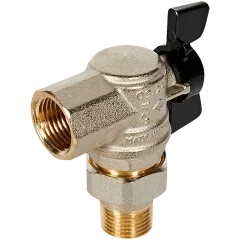 Кран шаровой BUGATTI Oregon угловой с полусгоном (ручка-бабочка) внут-наруж резьба 1/2