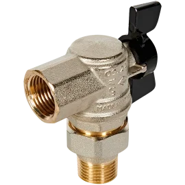 Кран шаровой BUGATTI Oregon угловой с полусгоном (ручка-бабочка) внут-наруж резьба 1/2