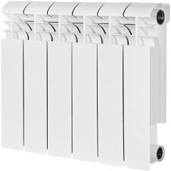 Радиатор биметаллический STOUT VEGA 350 6 секций боковое подключение (белый RAL 9016)