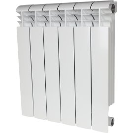 Радиатор алюминиевый STOUT VEGA 500 6 секций боковое подключение (белый RAL 9016), SRA-1310-050006