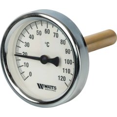 Термометр биметаллический WATTS с погружной гильзой 63 мм штуцер 75 мм