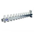 Коллекторная группа с регулирующими клапанами, расходомерами, воздухоотводчиками, обратными и дренажными клапанами, кронштейном (евроконус 3/4) нержавеющая сталь SUS 304 1х 11 выходов, RTP