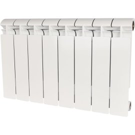 Радиатор биметаллический STOUT ALPHA 350 8 секций боковое подключение (белый RAL 9016), SRB-2310-035008