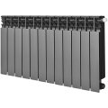 Радиатор биметаллический нижнее правое подключение STOUT TITAN VENTIL 500 12 секций (графит RAL 7024), SRB-3320-050012 7024