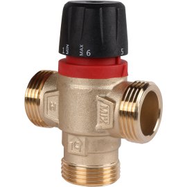 Термостатический смесительный клапан для систем отопления и ГВС ROMMER 1 НР 35-60°С KV 1,6 (боковое смешивание)