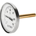 SIM-1001-807515 STOUT Термометр биметаллический осевой с погружной гильзой. Корпус Dn 80 мм, гильза 75 мм 1/2 , 0...120°С