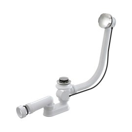 Сифон для ванны AlcaPlast автомат комплект, металл, A55K-RU-01